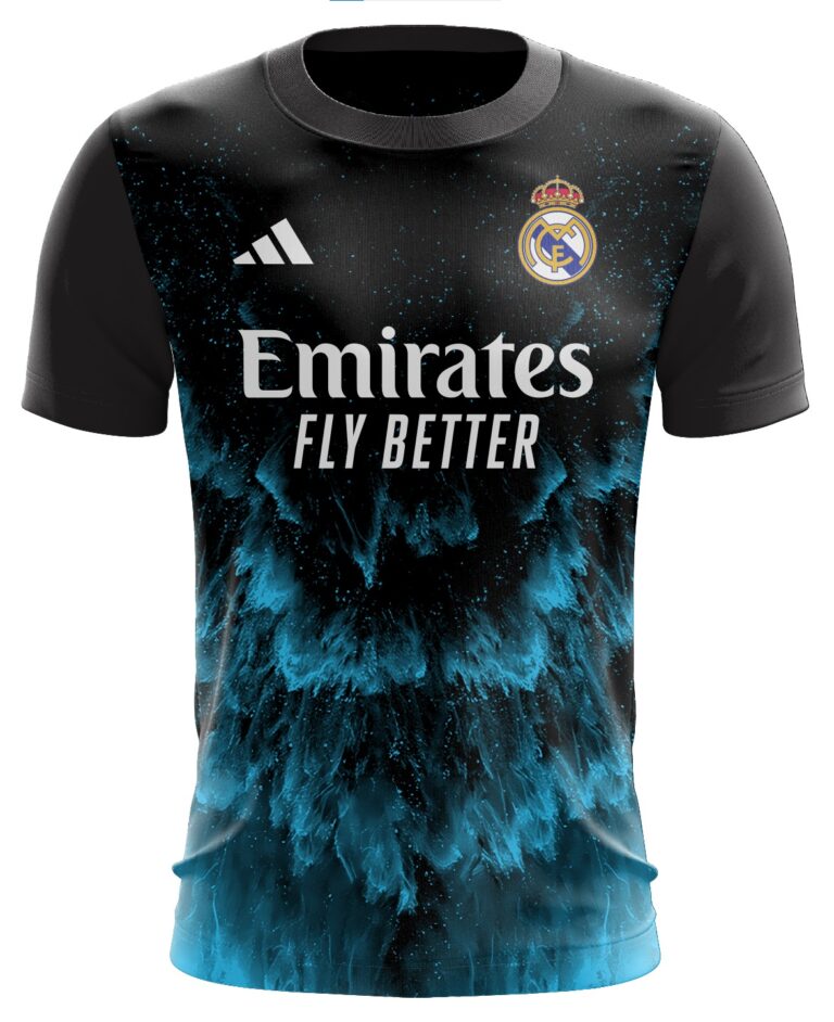 Real Madrid Special Edition Black & Blue Splash Jersey – Emirates Fly Better
