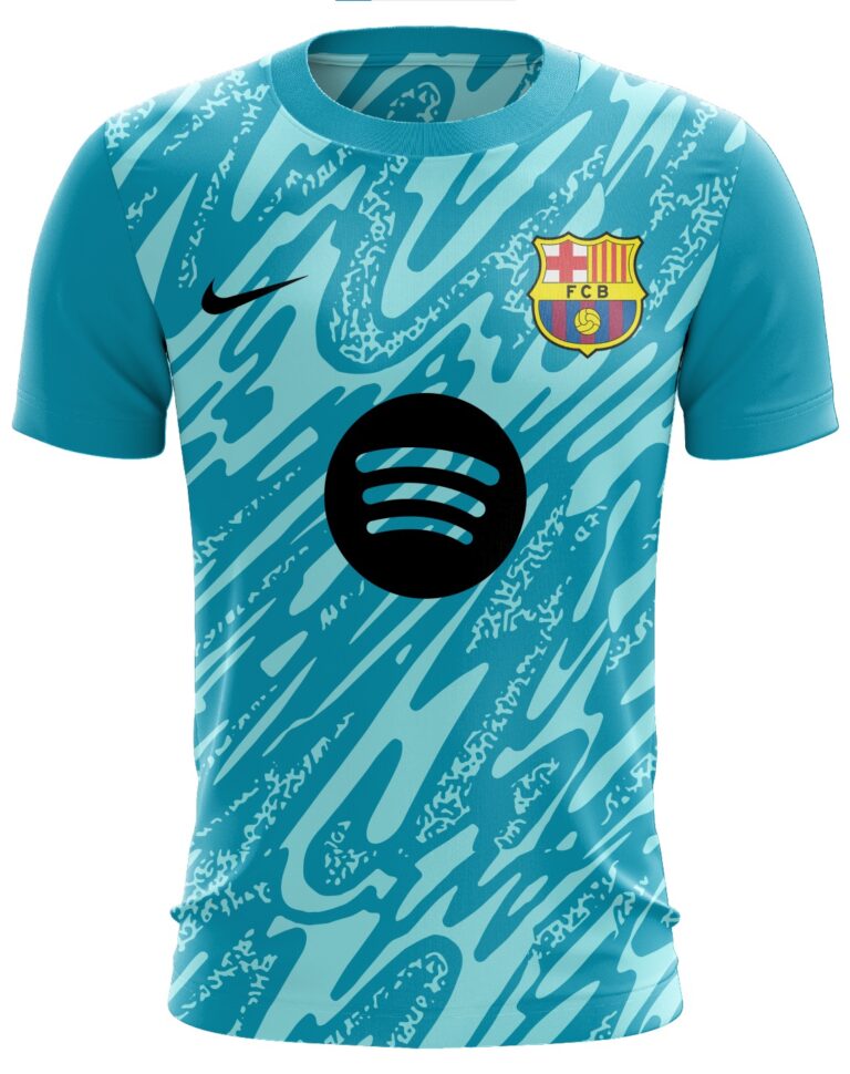 FC Barcelona 2024/25 Away Jersey – Spotify Edition (Aqua/Teal Pattern)