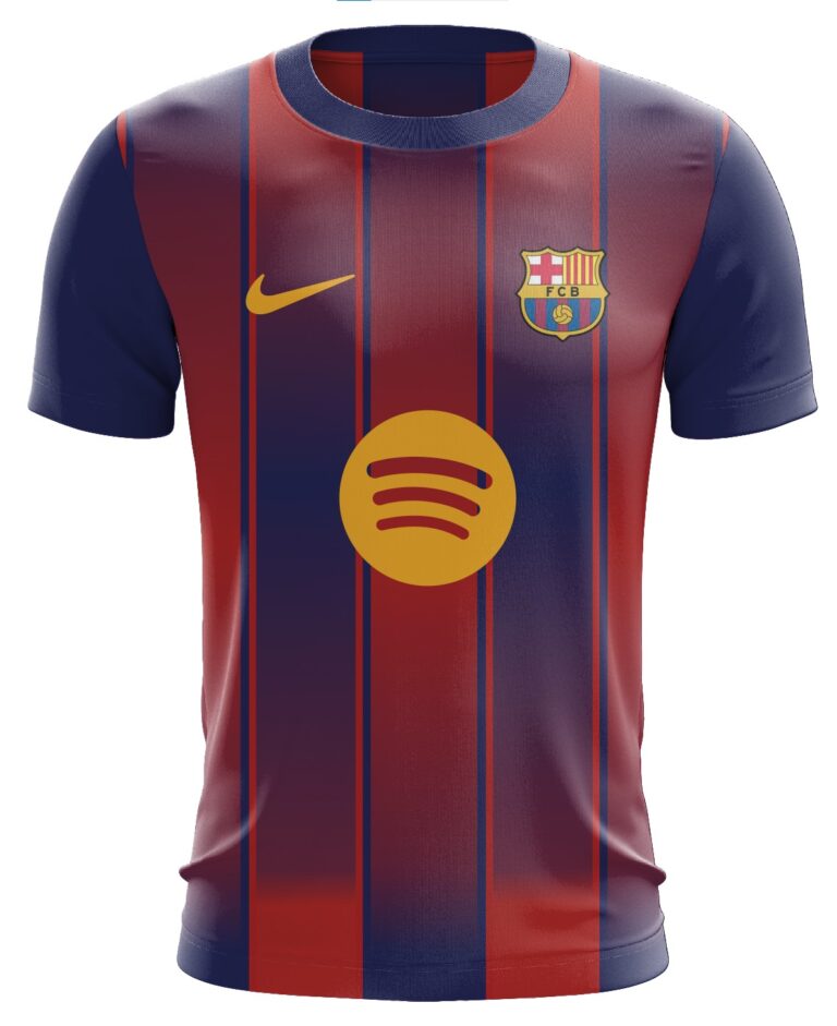 FC Barcelona 2025 Home Jersey – Spotify Edition (Red Stripes)