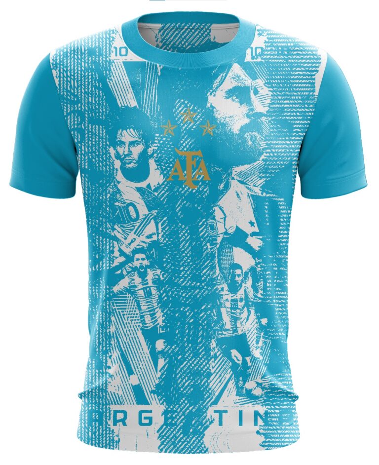 Customize AFA Messi Texture Sky-blue Stripe Jersey 2025