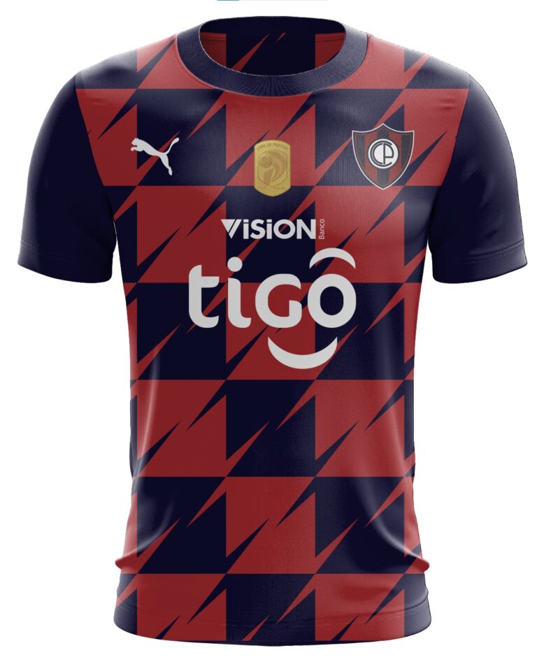 Club Cerro Porteño Home Jersey – Puma Red & Navy with Tigo Branding