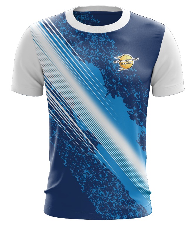 Blue Streak Impact Jersey – bold diagonal streaks with deep navy & icy blue contrast.